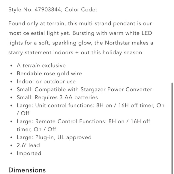 Anthropologie terrain stargazer hanging lights in package never used 18 … - Picture 4 of 11